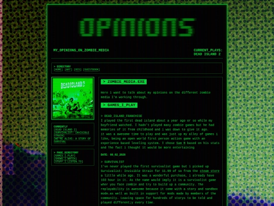 Opinions screenshot