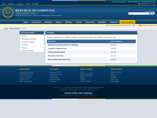 tourism screenshot