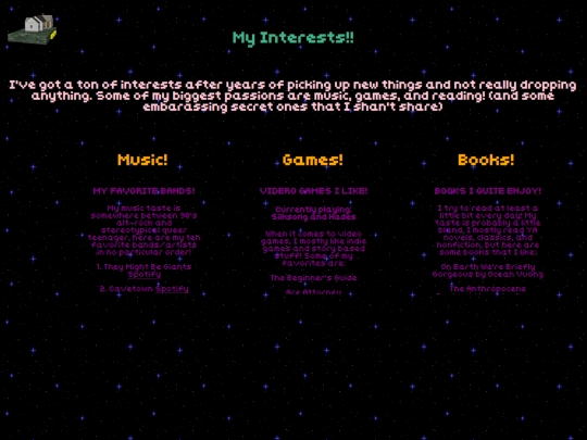 Interests screenshot