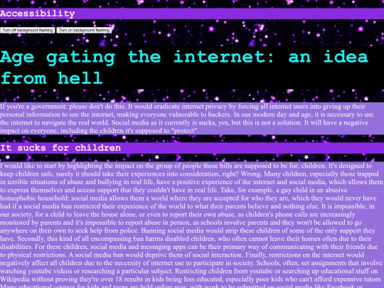 serious articles /agegating screenshot