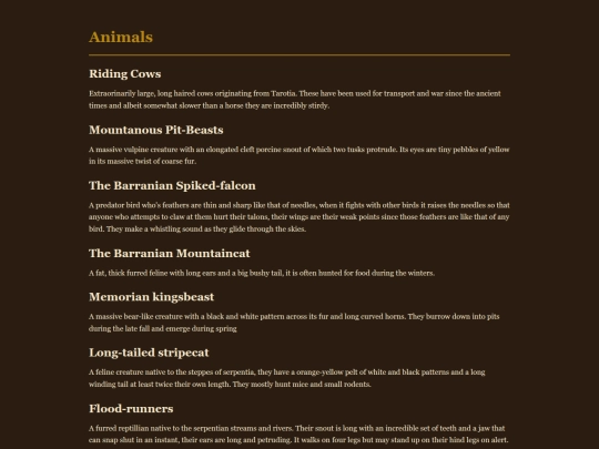 Worldbuilding/animals screenshot
