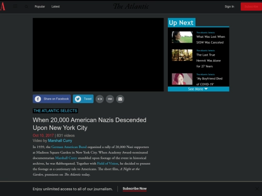 Fascism/Historical/Footage of German American Bund Nazi Rally in Madison Square Garden in 1939 - The Atlantic - The Atlantic (3_2_2025 5：55：16 PM) screenshot