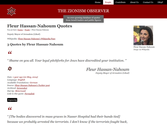 IPG/Next/Hassan-Nahoum, Fleur ｜ Potentially Genocidal Quotes ｜ Zionism Observer (10_1_2025 6：48：50 PM) screenshot