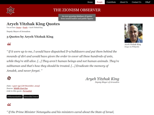 IPG/Next/King, Aryeh Yitzhak ｜ Potentially Genocidal Quotes ｜ Zionism Observer (10_1_2025 6：49：06 PM) screenshot