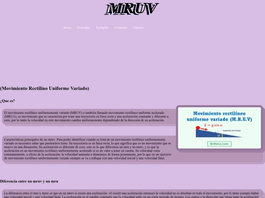 MRUV screenshot