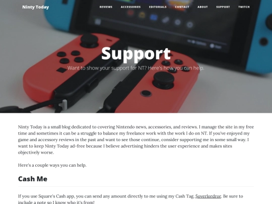 support screenshot