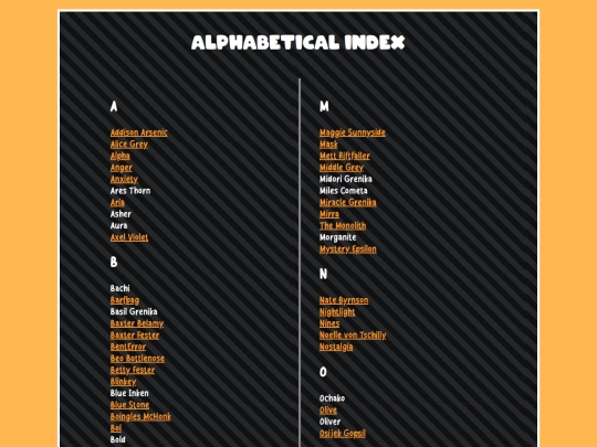 alphabetical screenshot