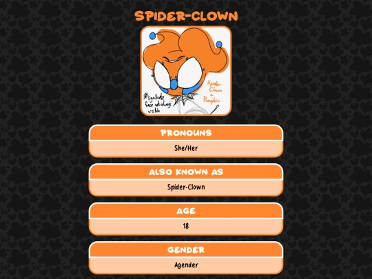 profile/sona/spider screenshot