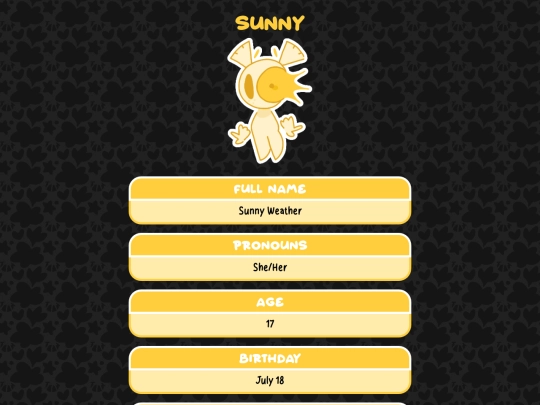 profile/stormy/sunny screenshot