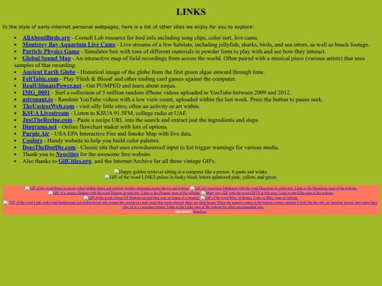 links screenshot