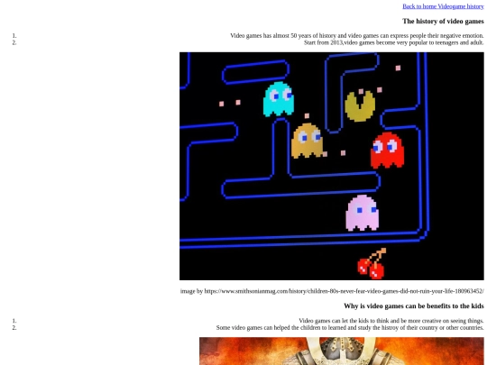 Videogameshistory screenshot