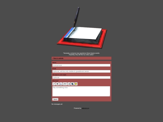 guestbook screenshot