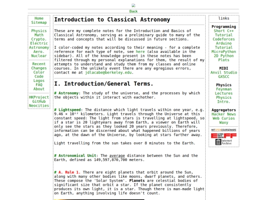 astronomy/classical/intro screenshot