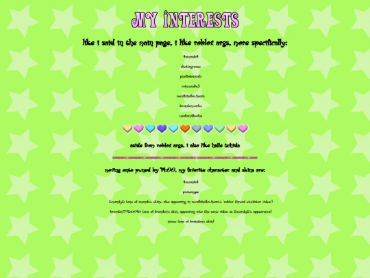 interests screenshot