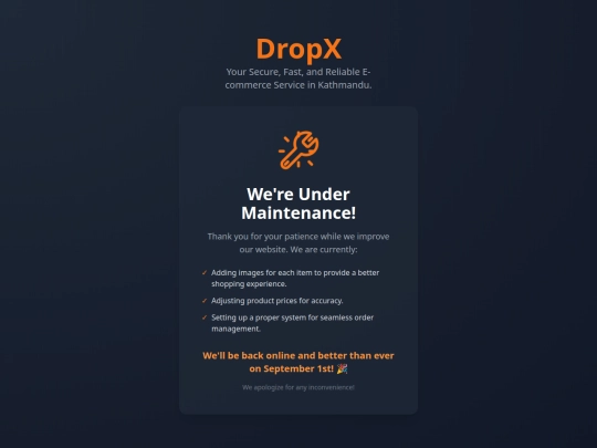 maintenance screenshot