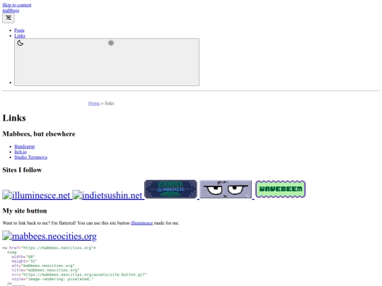 links screenshot