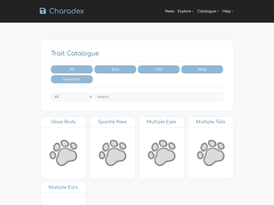 charadex-v1.0-1.5.01/traits screenshot