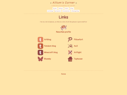 links screenshot