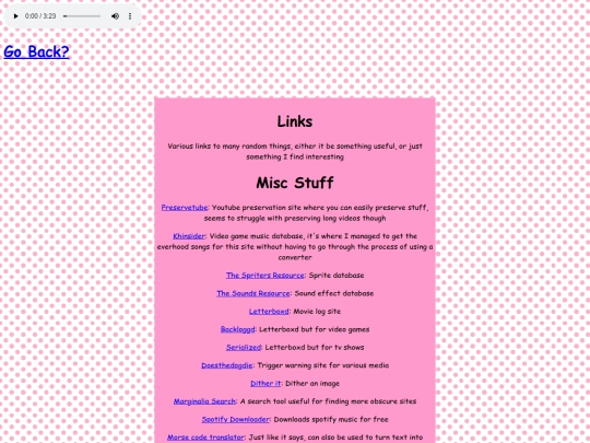 links screenshot