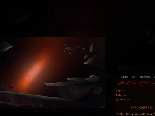 Player Characters/template screenshot