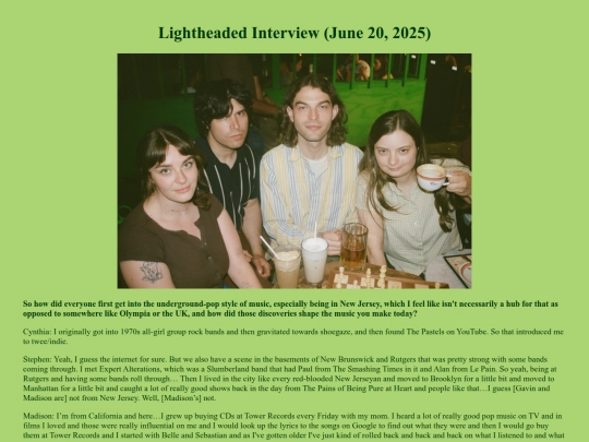 interviews/lightheaded screenshot