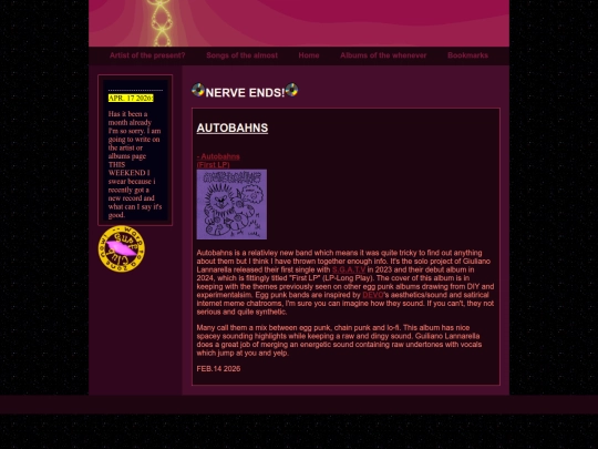 New web music/artists screenshot