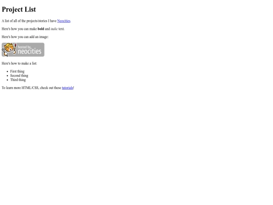 projectlist screenshot