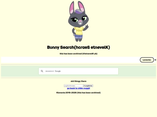 kleventesearcharchive/bunnysearch_old screenshot