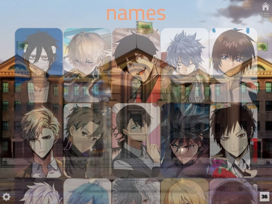 names screenshot