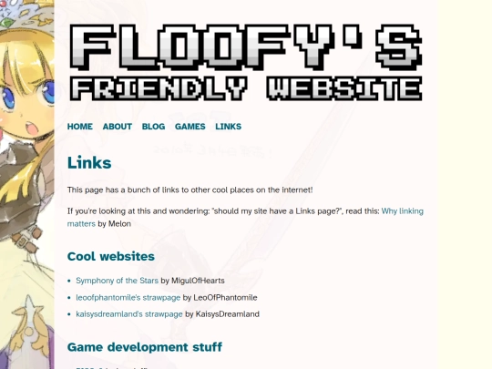 links screenshot