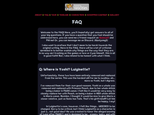 FAQ screenshot