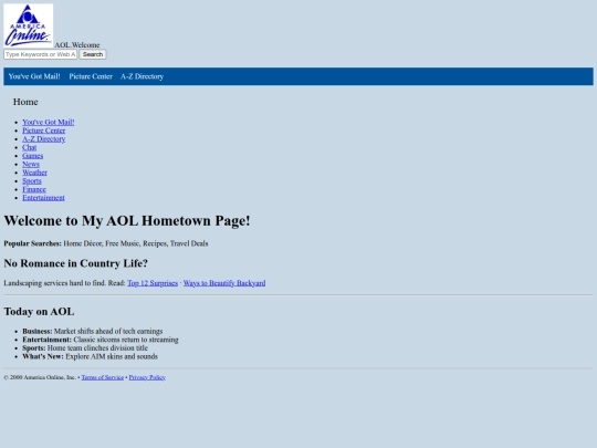 Site Recreations/AOL Site Recreation/welcome_aol screenshot