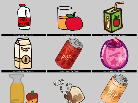 Objects/food/drink screenshot