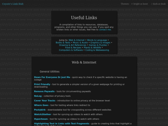 links screenshot