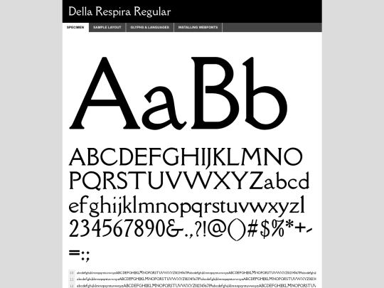 Font_Della/dellarespira-regular-demo screenshot
