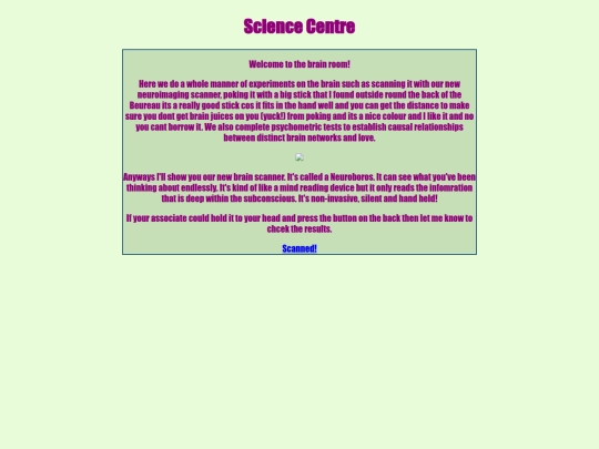 BureauOfStinkyLove/ScienceCentre/BrainRoom screenshot