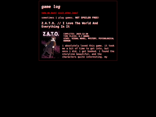 logs/games screenshot