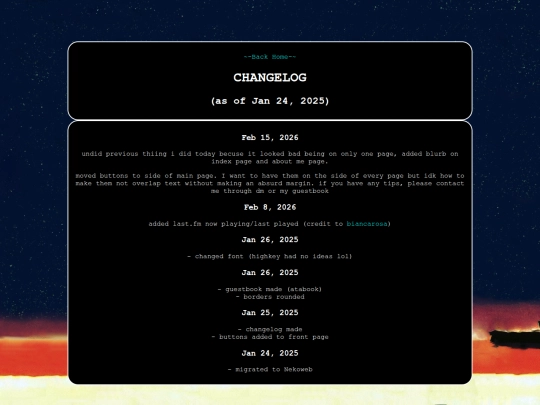 changelog screenshot