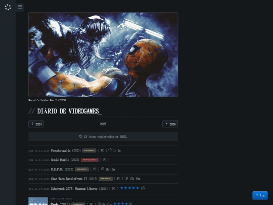 videogames/log/2025 screenshot