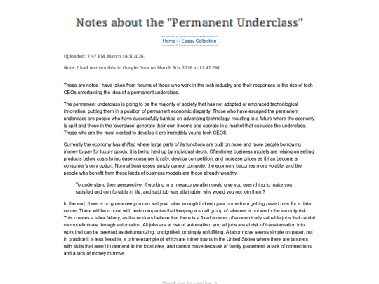 Essay Entries/permanentunderclass screenshot