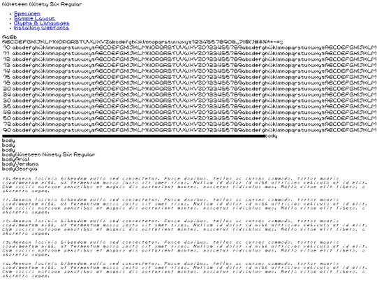 font/nineteen_ninety_six-demo screenshot