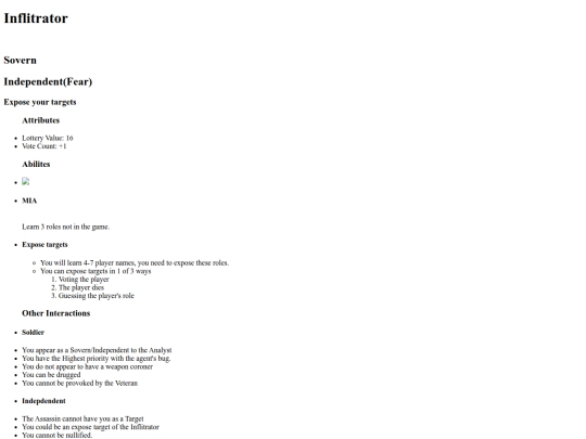 Projects/Sleeper Agent/Inflitrator screenshot