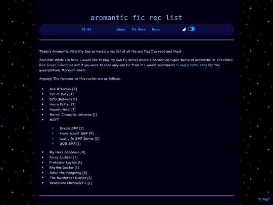 recs/fic-recs/arofics2026 screenshot