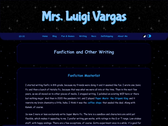 writing screenshot