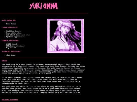 monsterfiles/yukionna screenshot