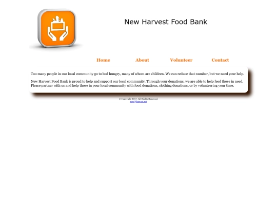newharvestfoodbank screenshot