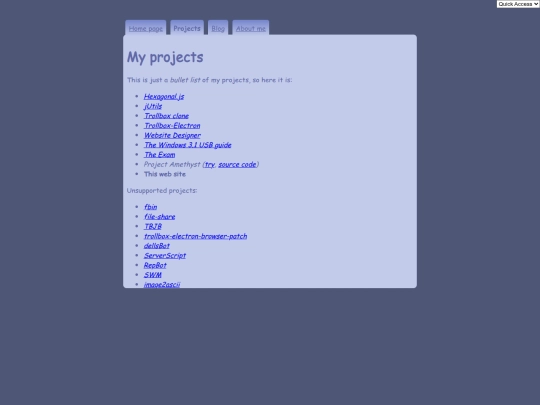 projects screenshot