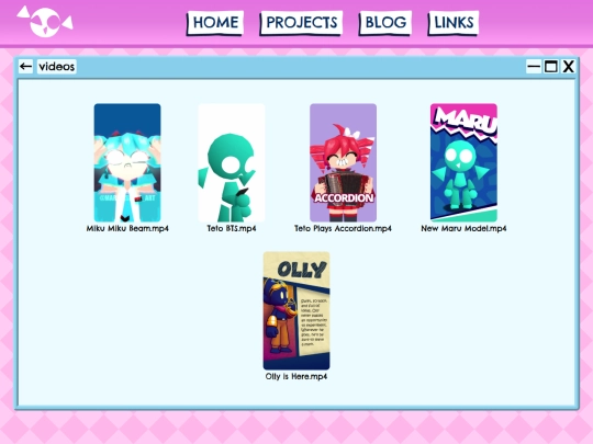 projects/videos screenshot
