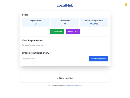 localhub screenshot