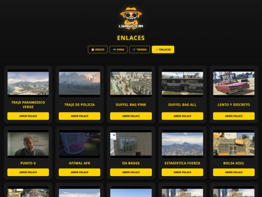 links screenshot